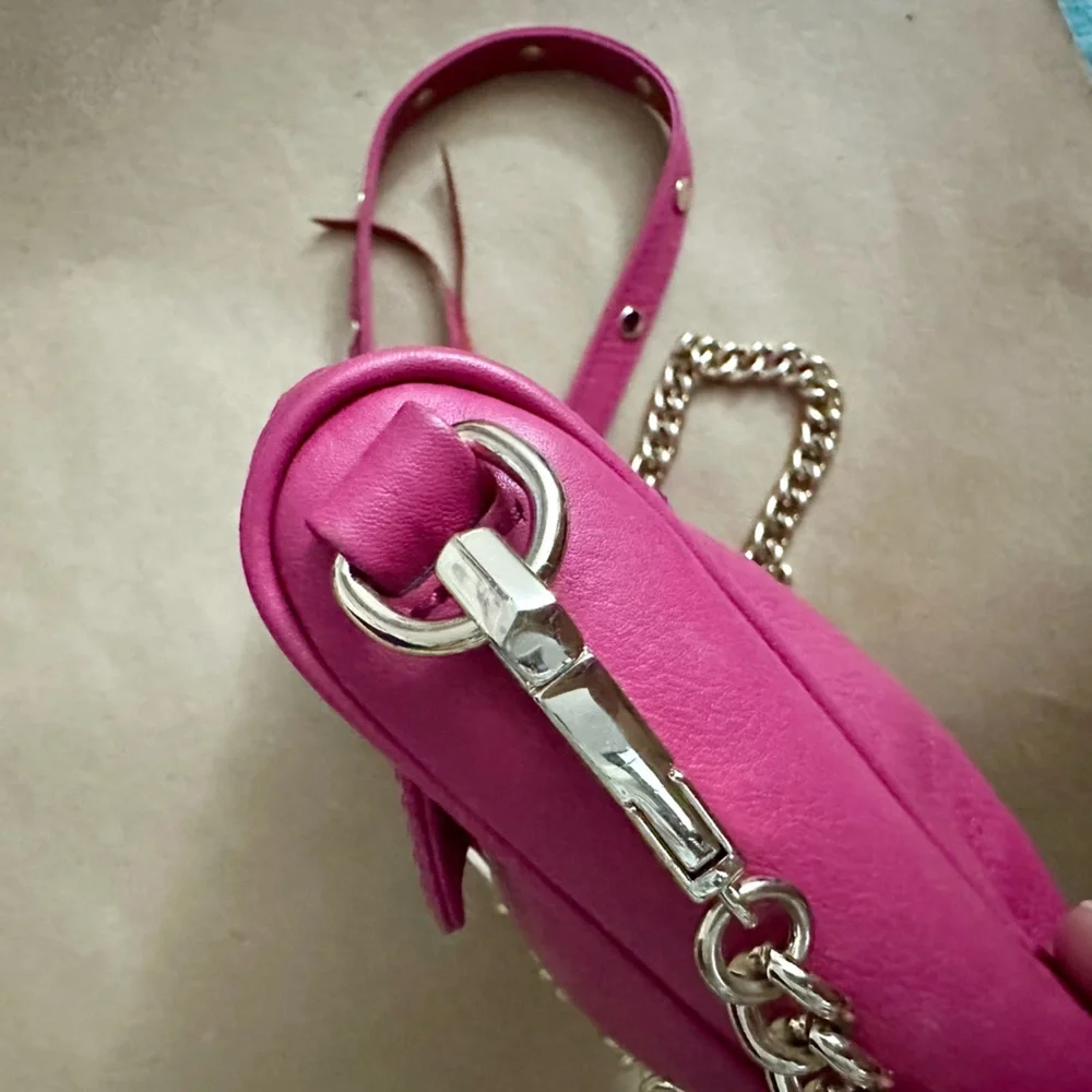 Rebecca Minkoff Mini MAC Hot Pink Leather Crossbody Shoulder Bag